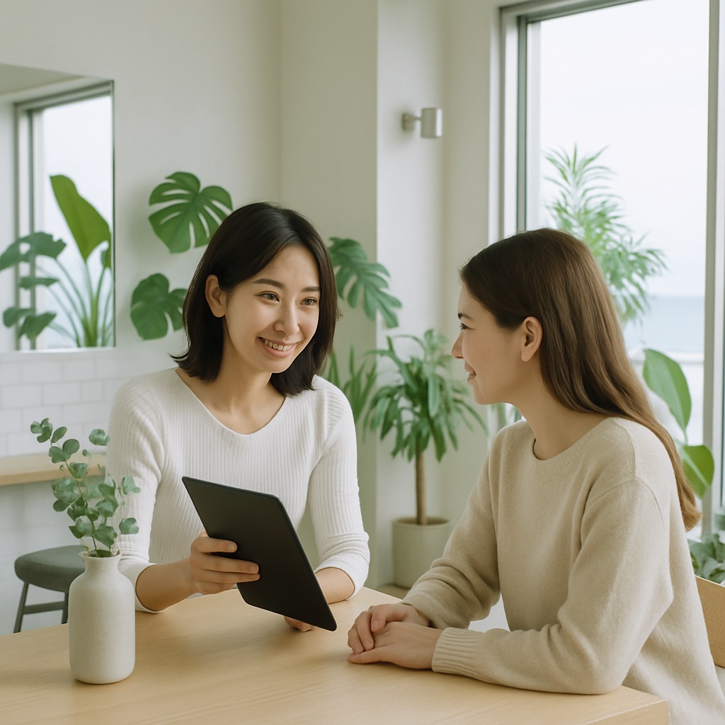 ハサミを手にするスタイリスト